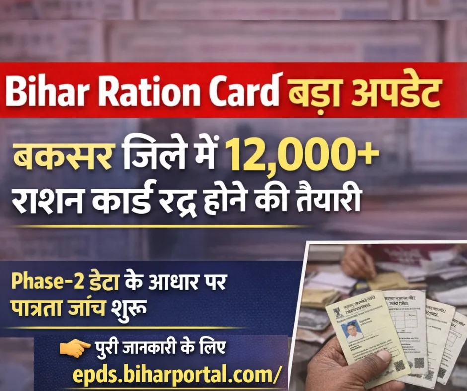 बक्सर में राशन कार्ड पर बड़ी कार्रवाई: 12,000+ अपात्र कार्ड रद्द करने की प्रक्रिया शुरू